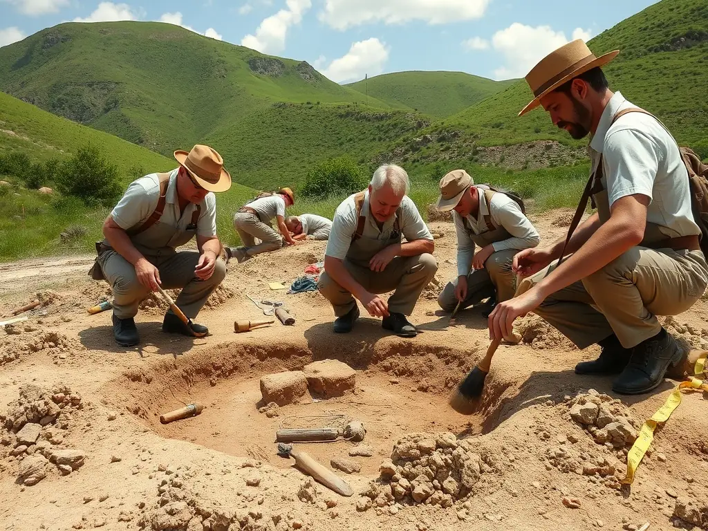 Researchers analyze artifacts and historical sites in Rupificaldien, using scientific methods to understand the region's archaeological history and cultural development.